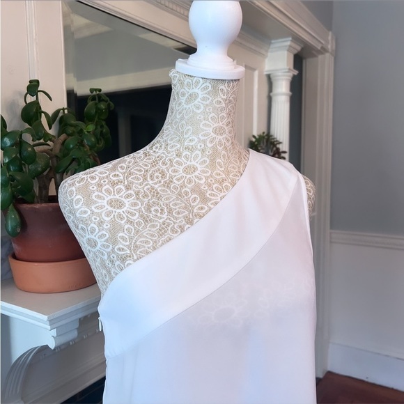 NWT BANANA REPUBLIC White Sleeveless One Shoulder Top Blouse Size XS - Picture 3 of 11